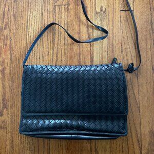 COPY - Bottega Veneta Vintage Classic Black Woven Napa Leather Shoulder Bag Pur…